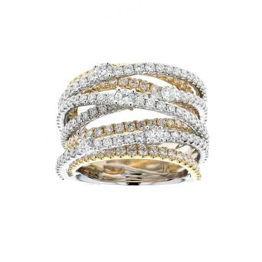 18KT White and Yellow Gold 3.38ctw Diamond Ring size 7