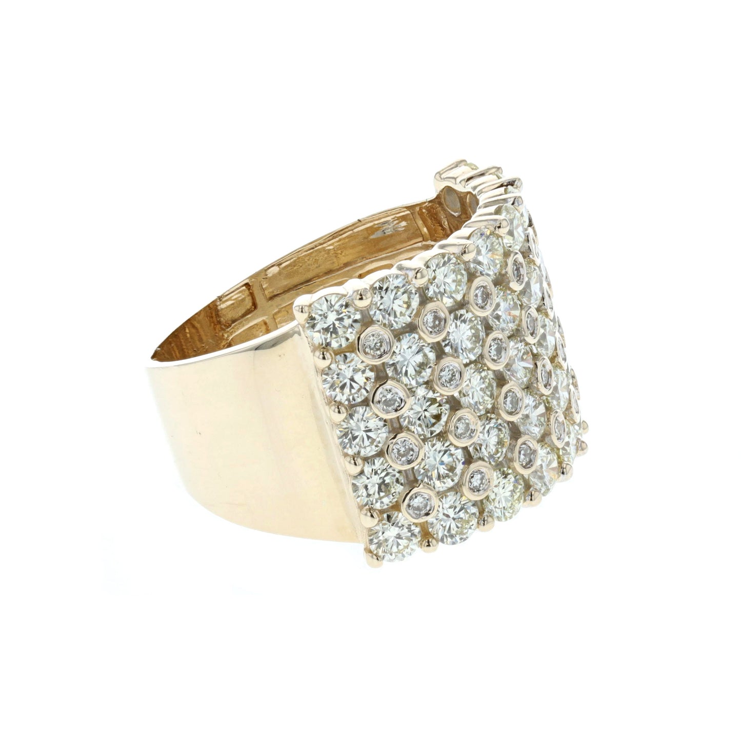10KT Yellow Gold 4.25ctw Diamond Estate Cluster Ring size 10