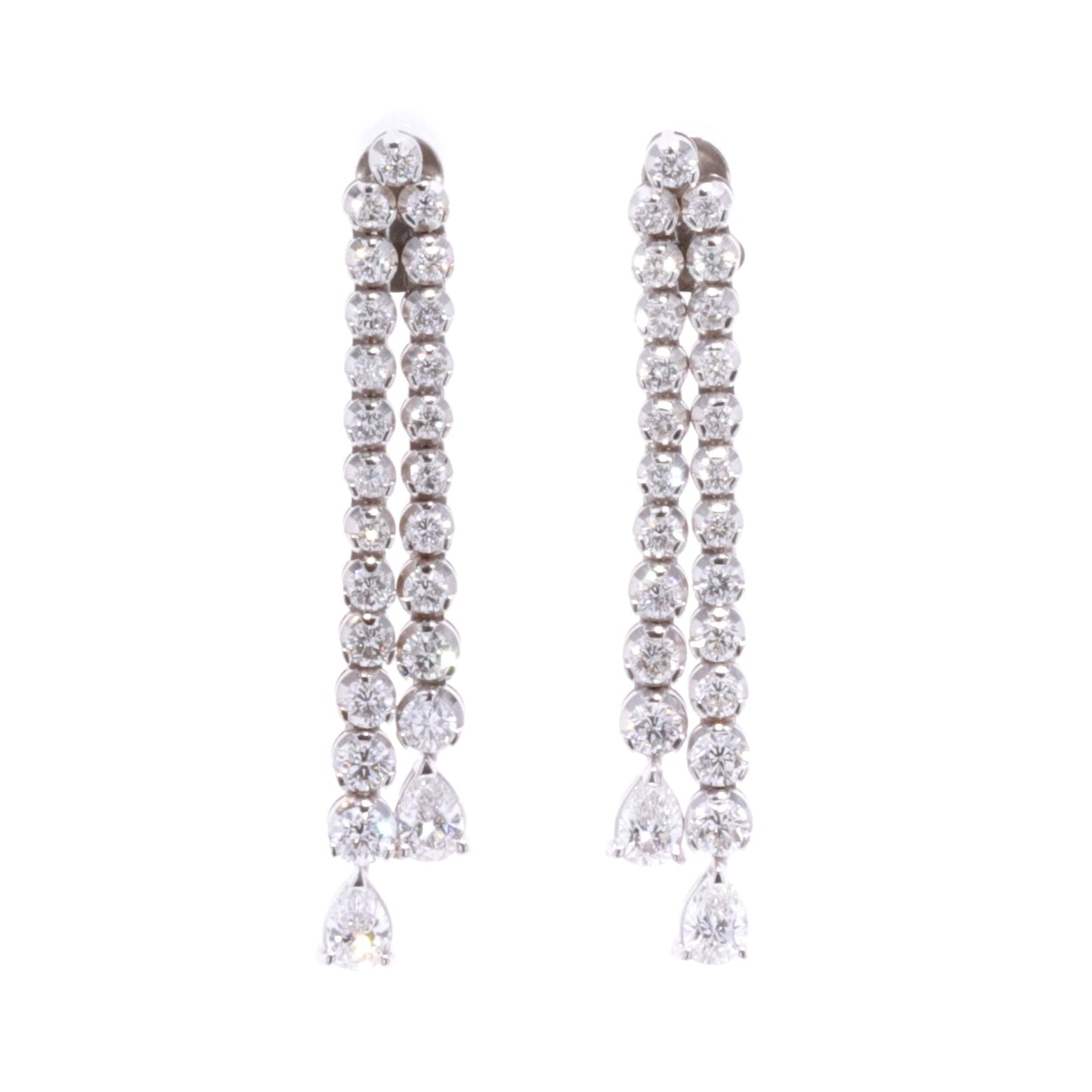 18KT White Gold 4.29ctw Diamond Estate Drop Earrings