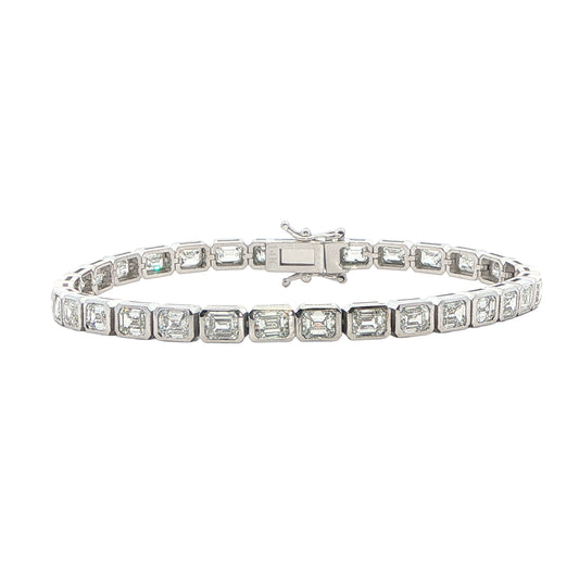 14KT White Gold 9.40ctw Lab Grown Diamond Tennis Bracelet
