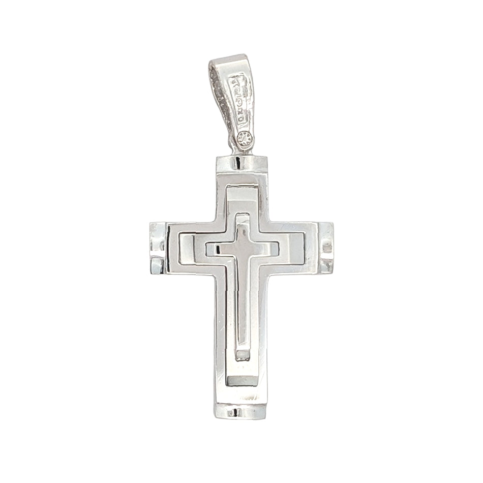 14KT White Gold Estate Cross Pendant