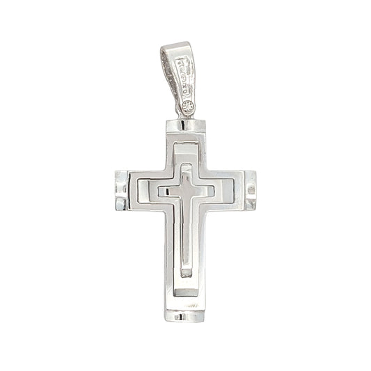 14KT White Gold Estate Cross Pendant