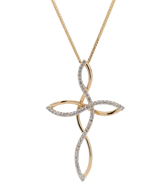 14KT Yellow Gold 0.25ctw Diamond 18 Estate Necklace
