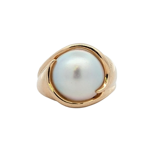 10KT Yellow Gold Mabe Pearl Estate Ring