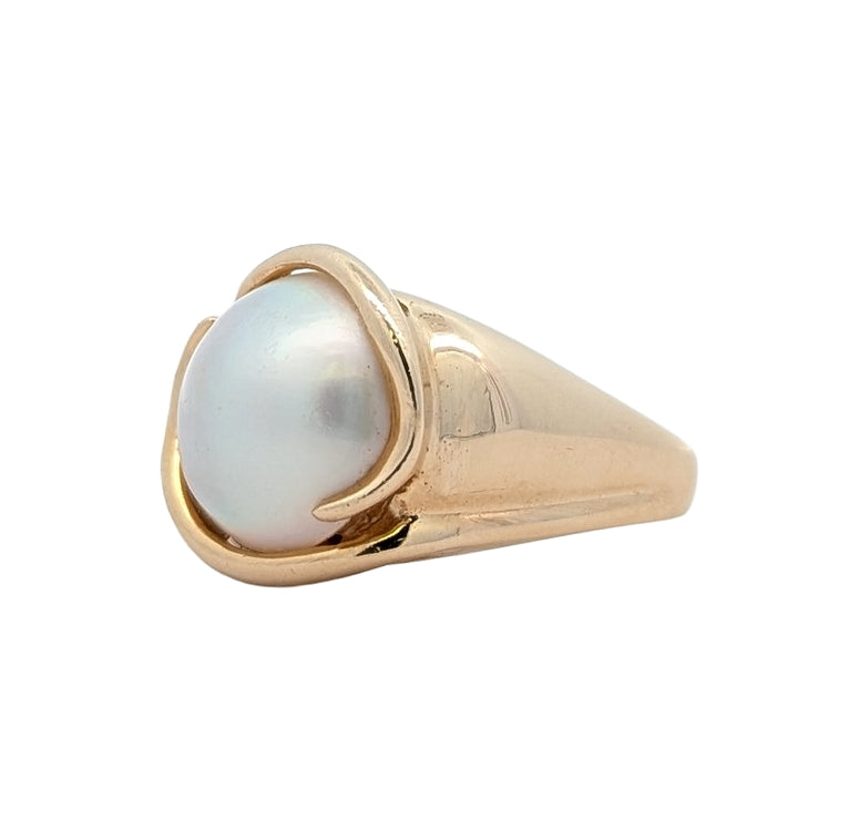 10KT Yellow Gold Mabe Pearl Estate Ring
