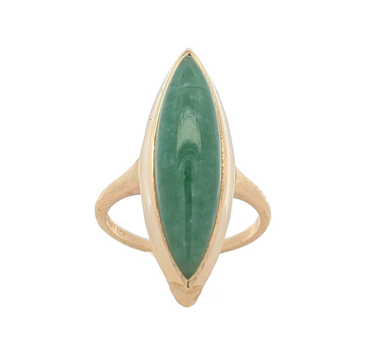 10KT Yellow Gold Jadeite Estate Ring Size 6