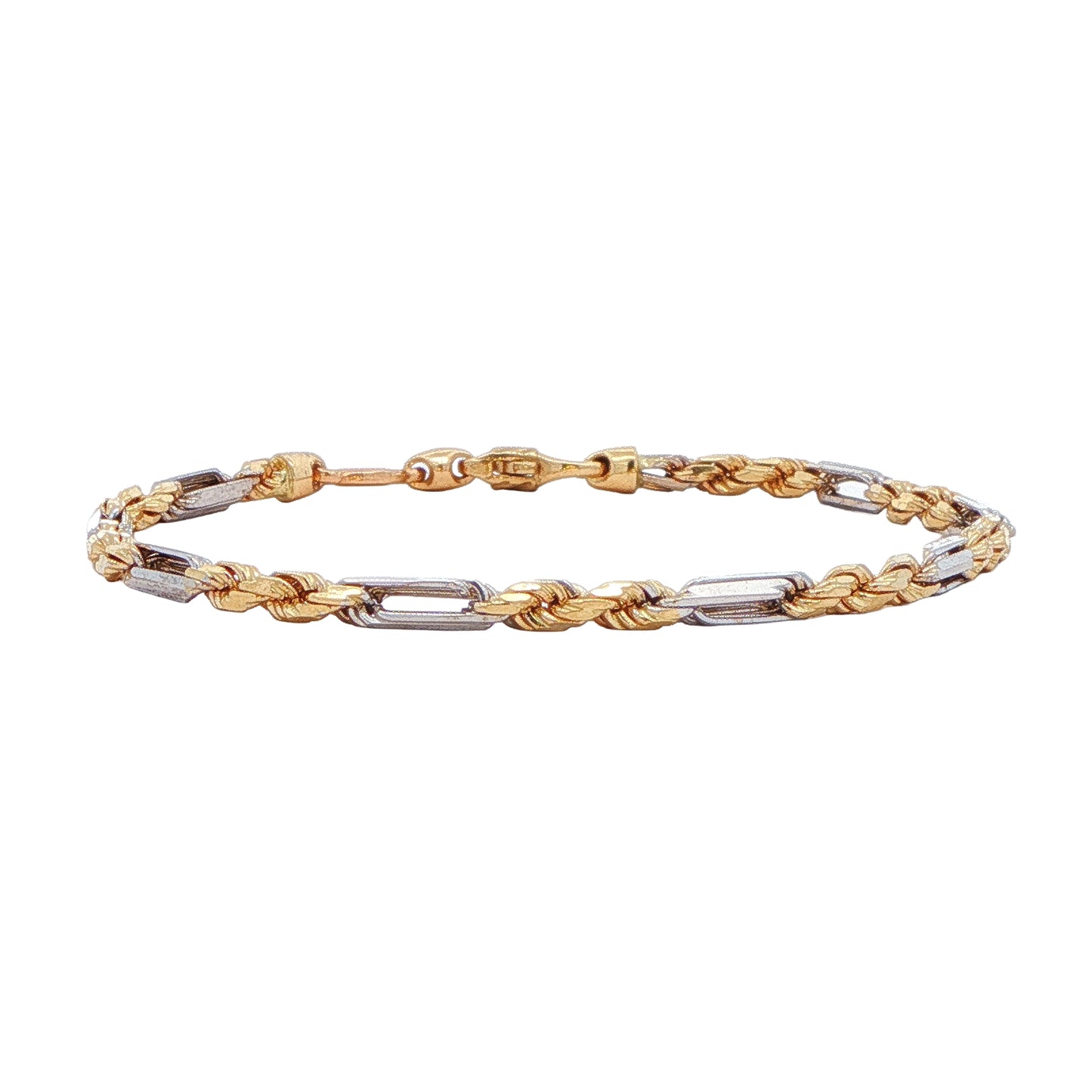 14KT Yellow and White Gold Estate Rope 8 Bracelet"