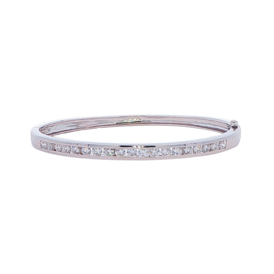 18K White Gold 1.78ctw Diamond Bangle