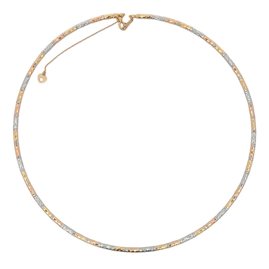 18K Two-Tone Gold Diamond Cut 15+2 Tube Chain"