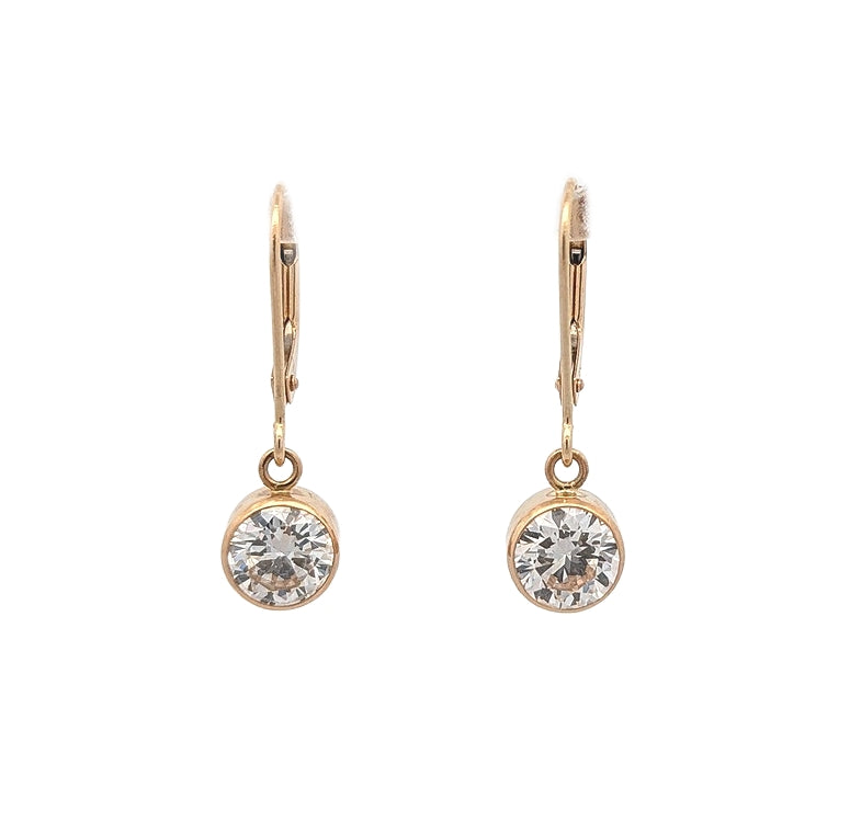14KT Yellow Gold 2.04ctw Lab Grown Diamond Drop Earrings