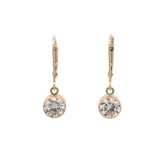 14KT Yellow Gold 2.04ctw Lab Grown Diamond Drop Earrings