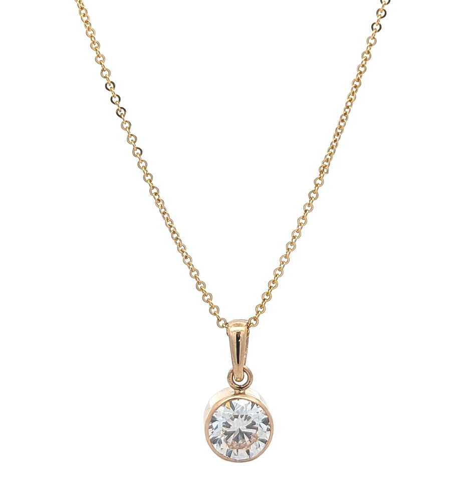 10-14KT Yellow Gold 1.01ctw Lab Grown Diamond Necklace