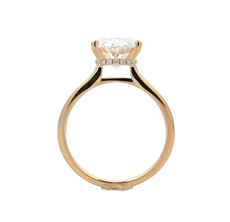 18KT Yellow Gold 4.11ctw Lab Grown Diamond Engagement Ring size 6.5