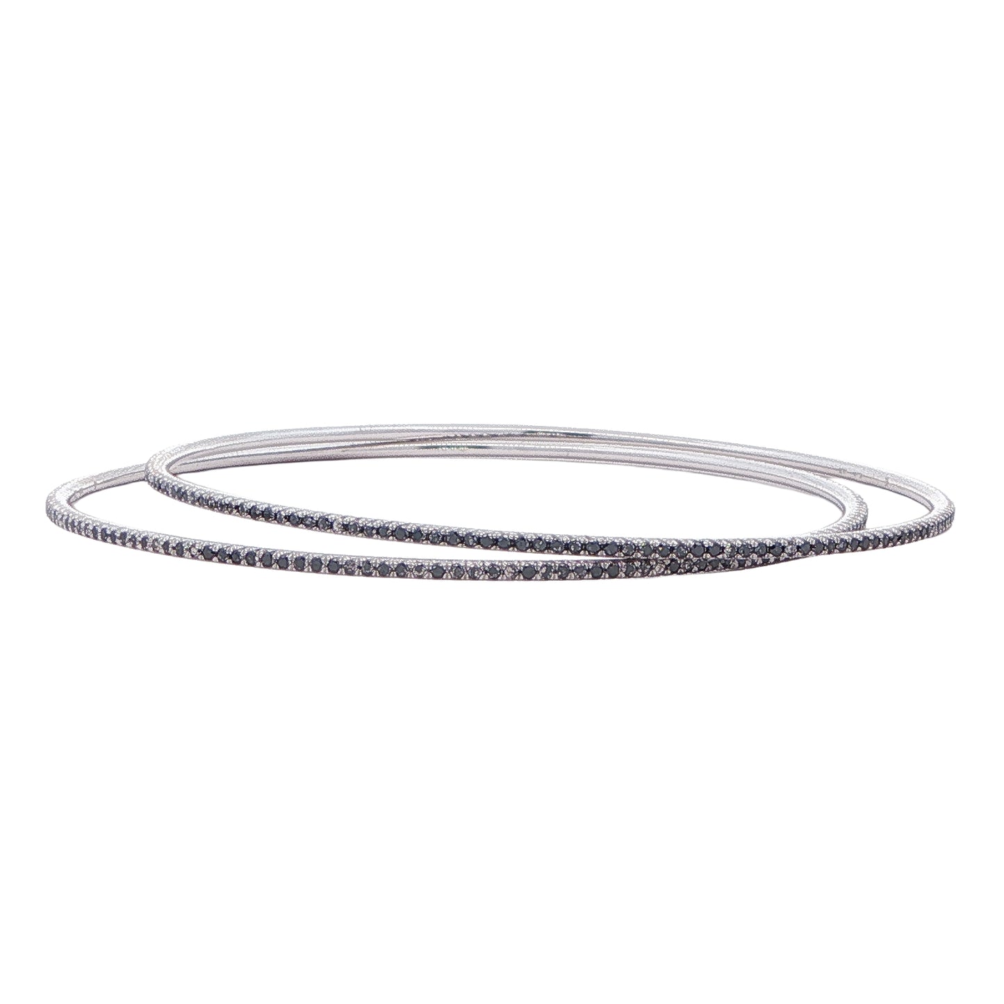 18KT White Gold 2.75ct. Black Diamond Bangles