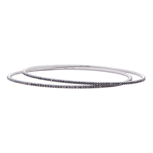 18KT White Gold 2.75ct. Black Diamond Bangles