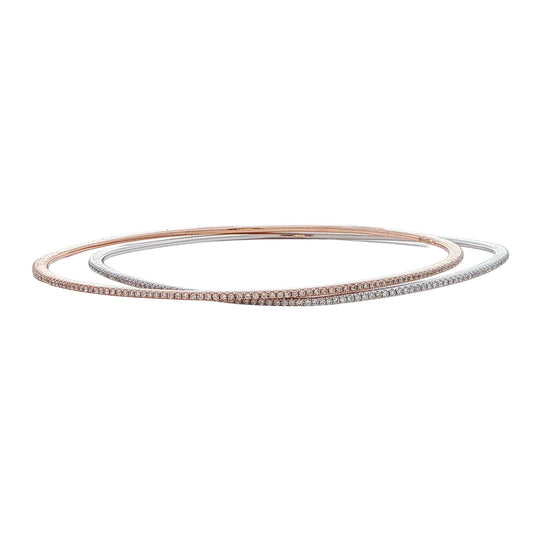 18KT White And Rose Gold 1.50ctw Diamond Matching Bangles