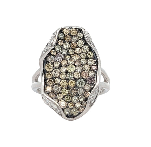 14KT White Gold 1.95ctw Fancy Yellow Diamond Estate Ring size 7