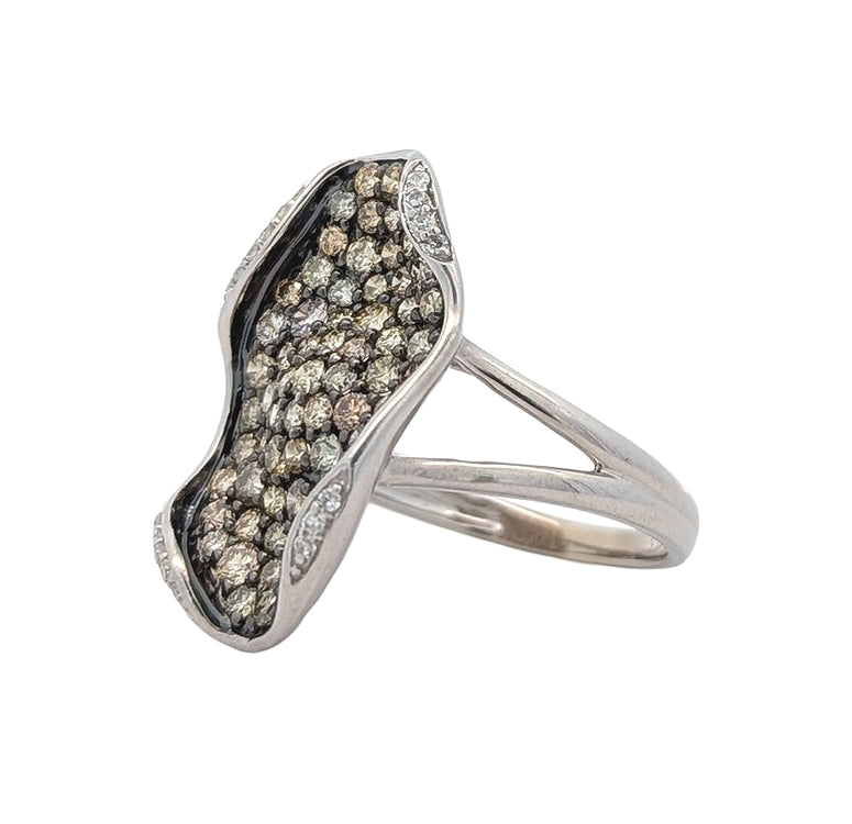 14KT White Gold 1.95ctw Fancy Yellow Diamond Estate Ring size 7