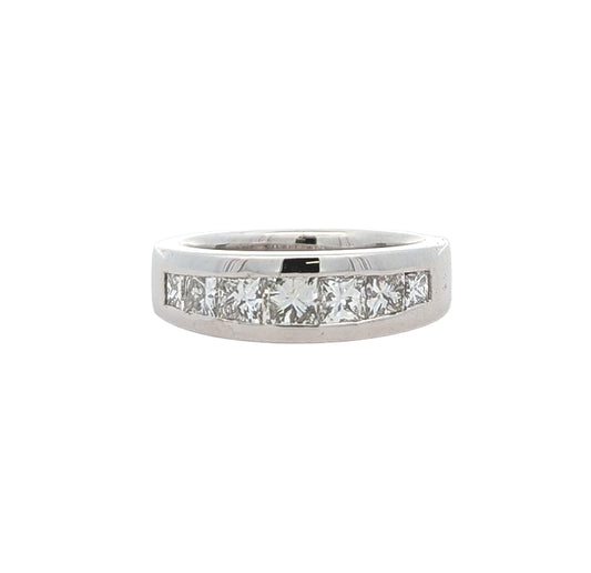 14KT White Gold 1.10ctw Diamond Estate Band size 5