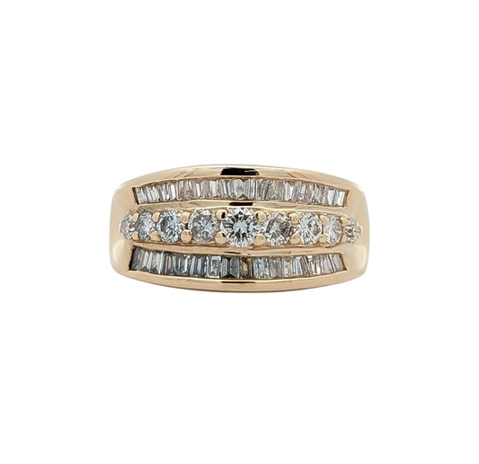 14KT Yellow Gold 1.25ctw Diamond Estate Band size 7