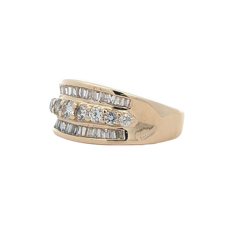 14KT Yellow Gold 1.25ctw Diamond Estate Band size 7