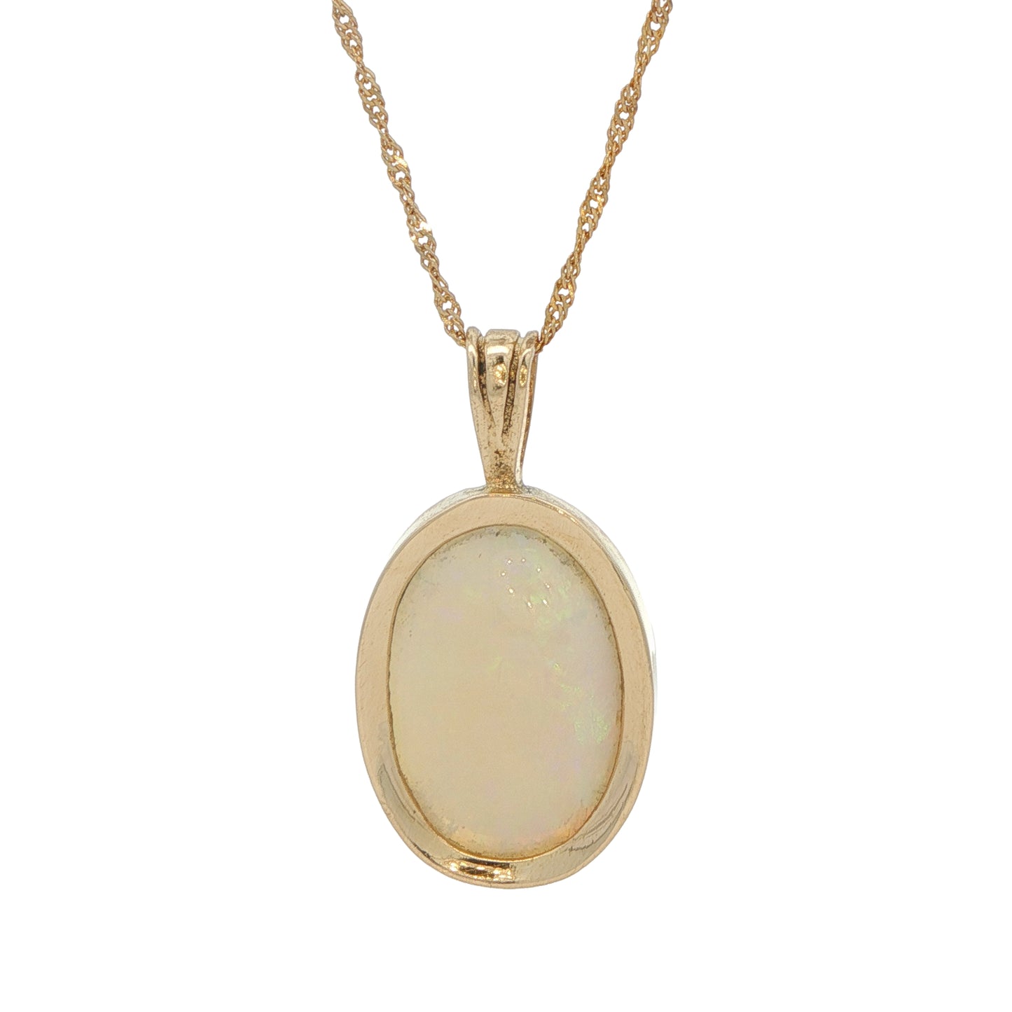 10-14KT Yellow Gold Estate Opal 17 Necklace