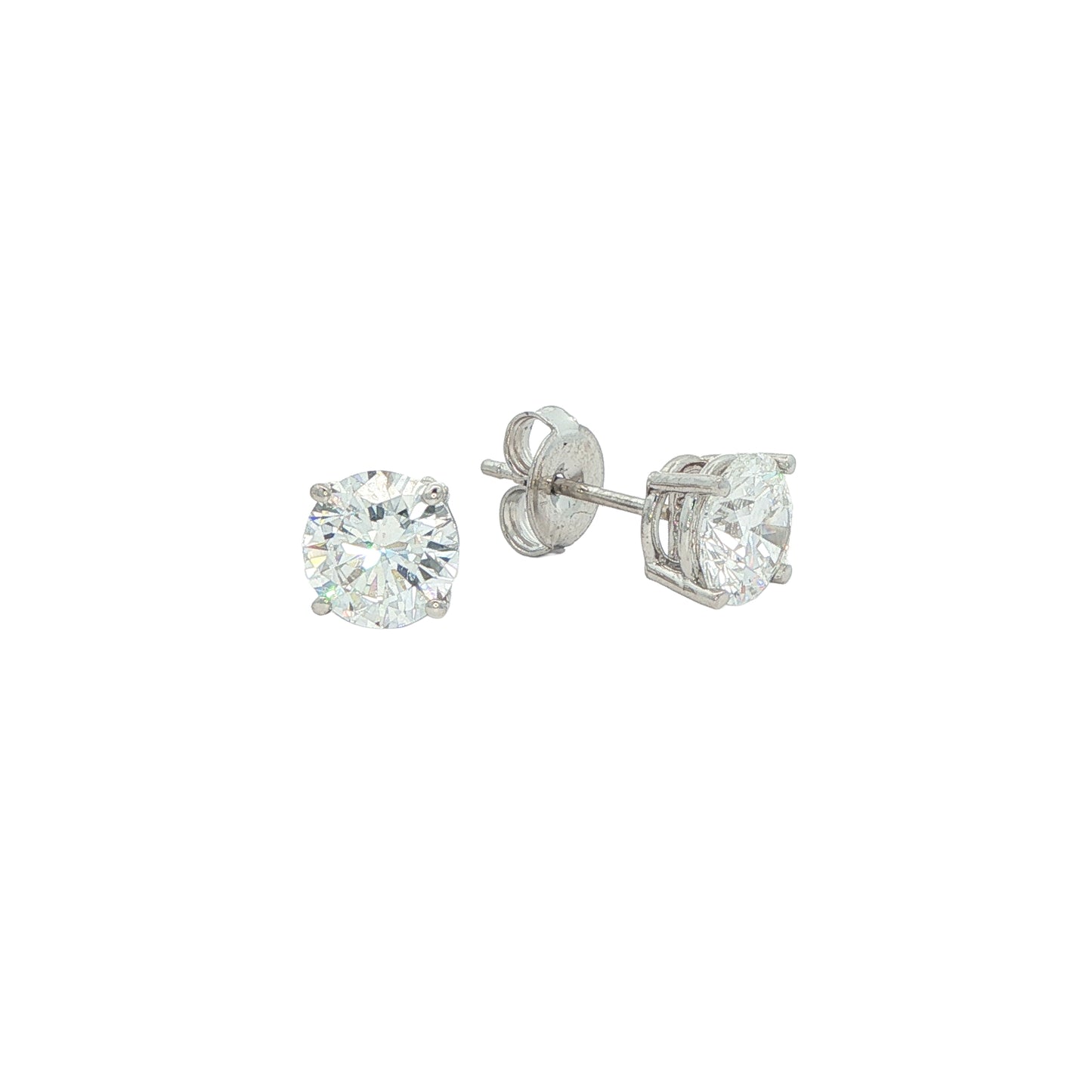 14K White Gold 2.20ctw Lab Grown Diamond Estate Stud Earrings