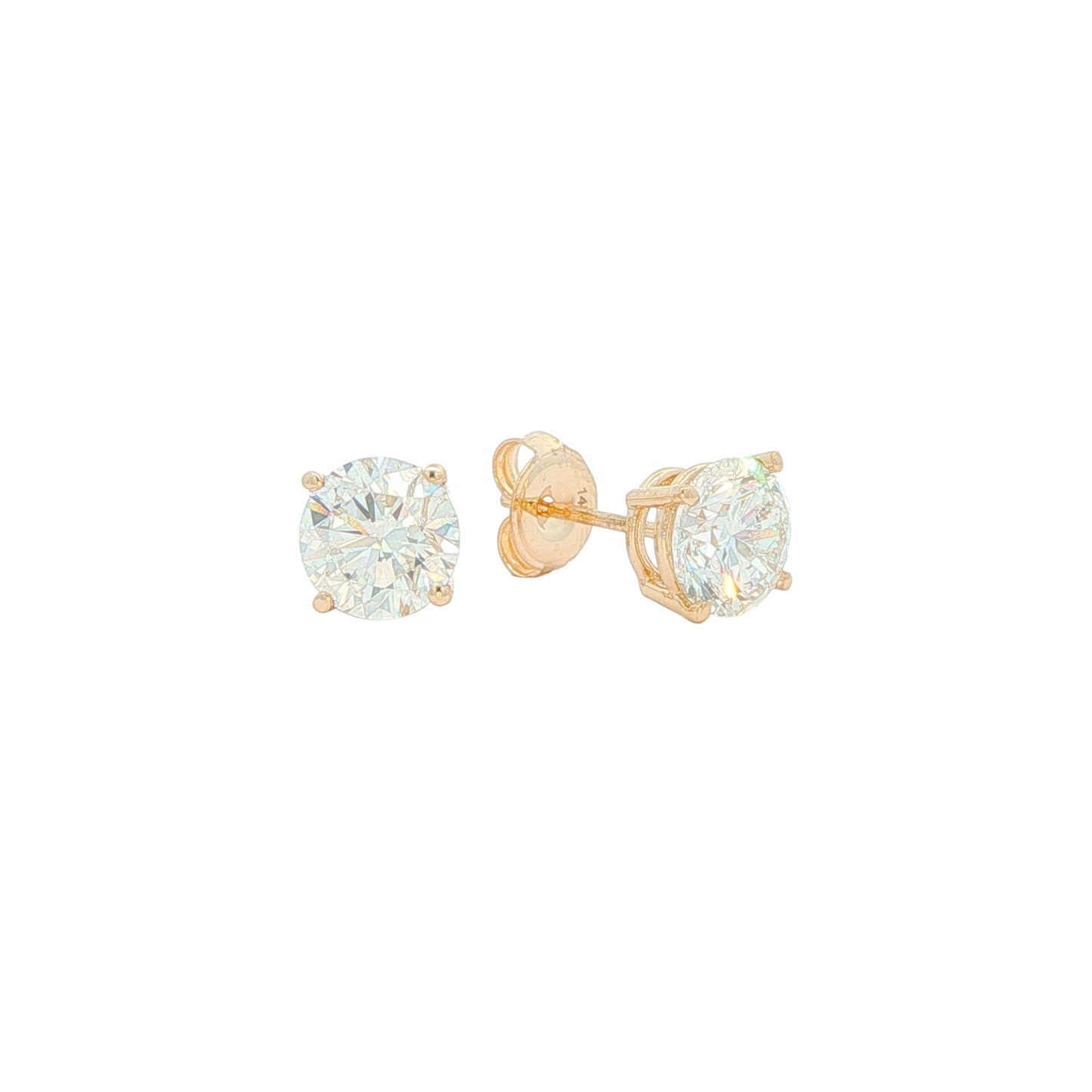 14K Yellow Gold 2.60ctw Lab Grown Diamond Estate Stud Earrings
