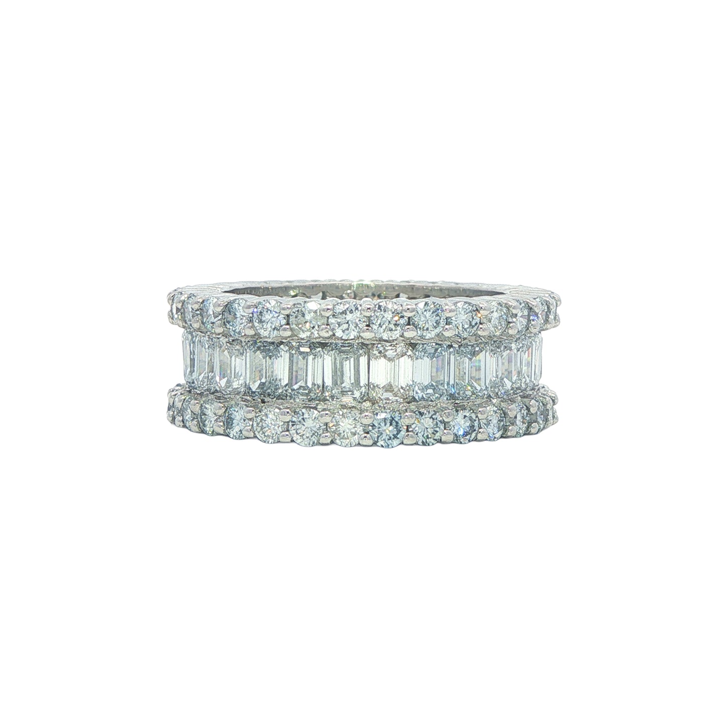 14KT White Gold 8.78ctw Lab Grown Diamond Estate Eternity Band size 9