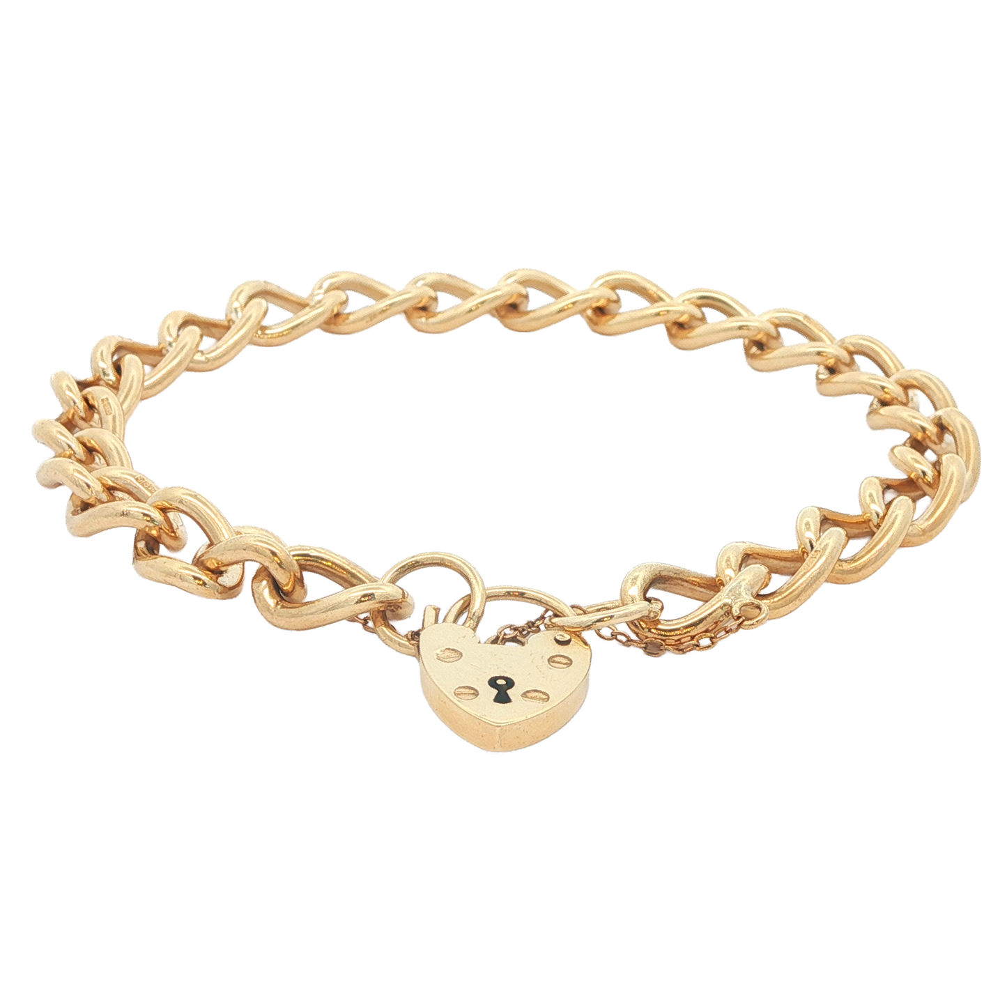 9KT Yellow Gold 8" Lock Bracelet"