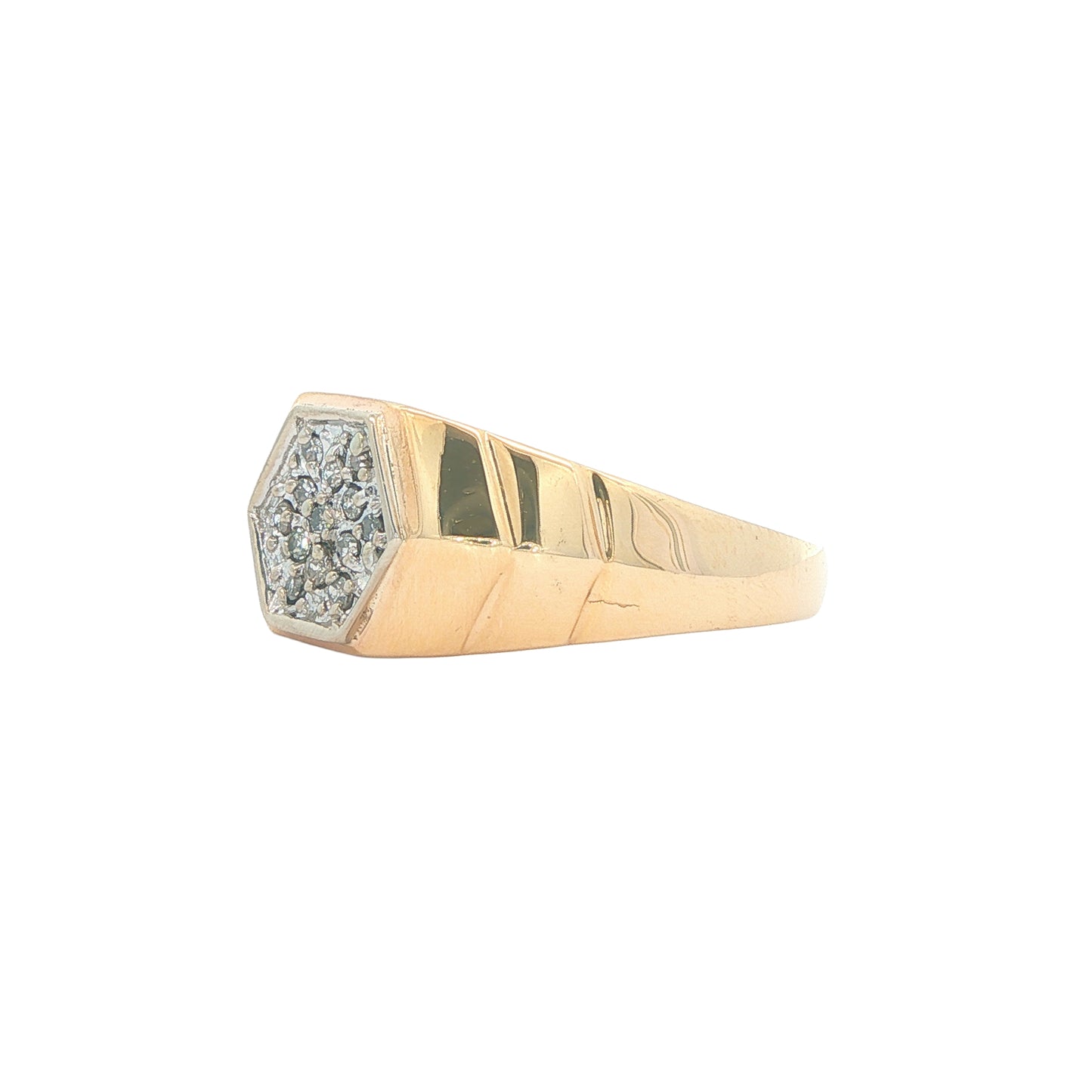 10K Yellow Gold Mens 0.10ctw Diamond Estate Ring size 12.5