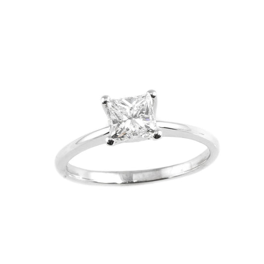 Platinum Canadian 1.01ctw Princess Cut Diamond Engagement Ring size 6.5