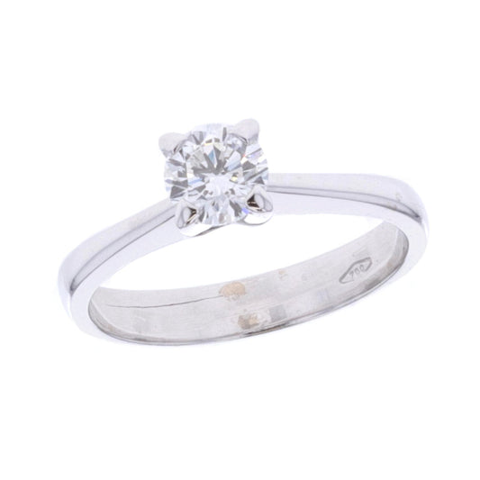 18KT White Gold 0.64ctw Diamond Solitaire Estate Engagement Ring Size 6.5