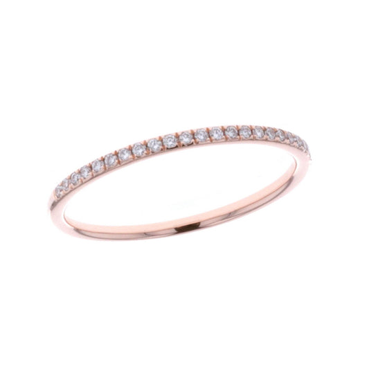 18KT Rose Gold 0.12ctw Half Anniversary Band Size 6.25