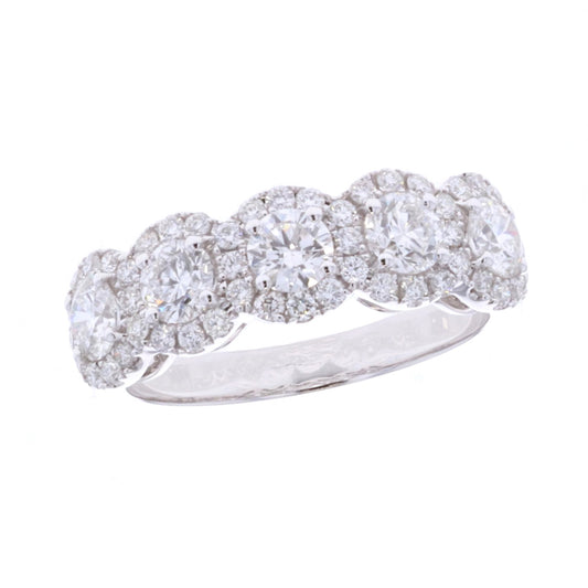 14KT White Gold 1.68ctw Diamond Wedding Band size 7