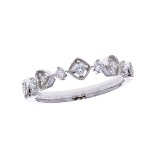 14KT White Gold 0.23ctw Diamond Band size 6.75