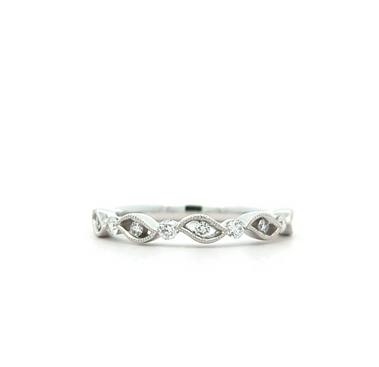 14KT White Gold 0.19ctw Diamond Band Size 6.75
