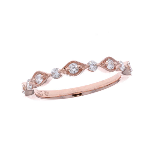14KT Rose Gold 0.30ctw Diamond Band Size 6.5