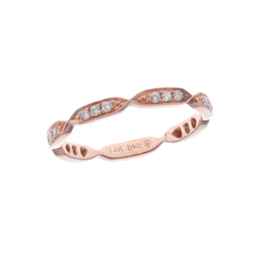 14KT Rose Gold 0.19ctw Diamond Estate Band Size 6.75