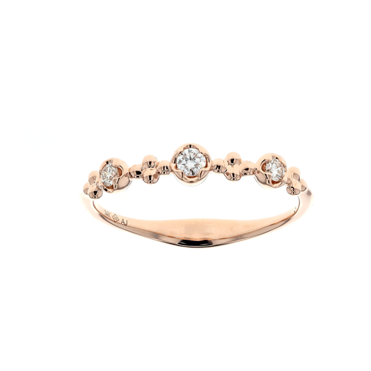 14KT Rose Gold 0.11ctw Diamond Band Size 6.75