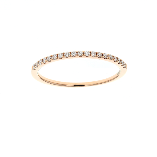 18KT Rose Gold 0.15ctw Diamond Band Size 7