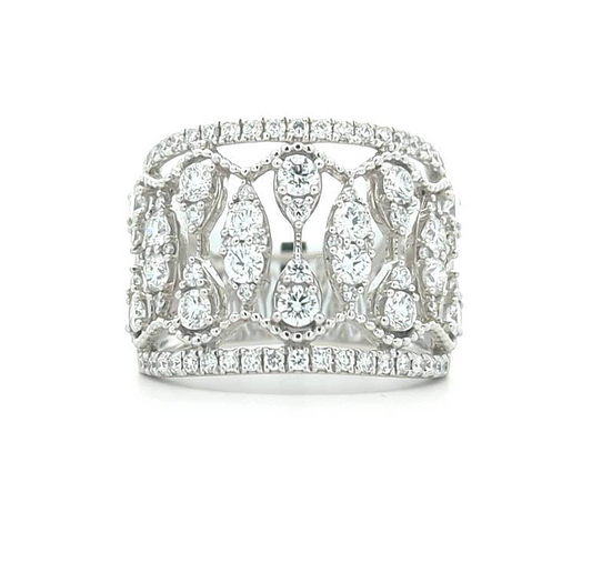 14KT White Gold 1.50ctw Diamond Fashion Ring Size 6.5
