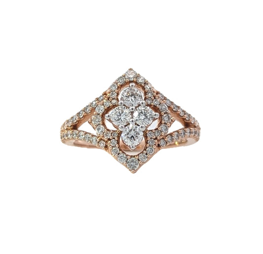 14KT Rose Gold 1.00ctw Diamond Ring Size 7