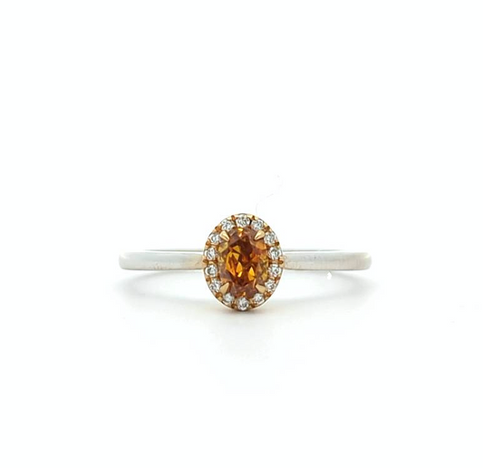 18KT White and Yellow Gold 0.39ctw Diamond Ring Size 6