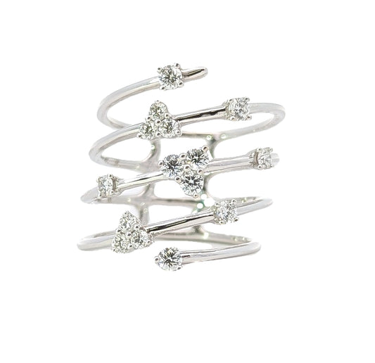 18KT White Gold 0.60ctw Diamond Ring Size 6.75