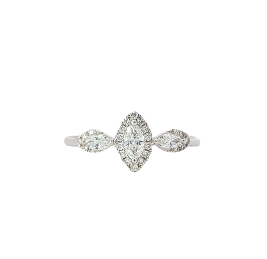 18KT White Gold 0.34ctw Diamond Ring size 6.75