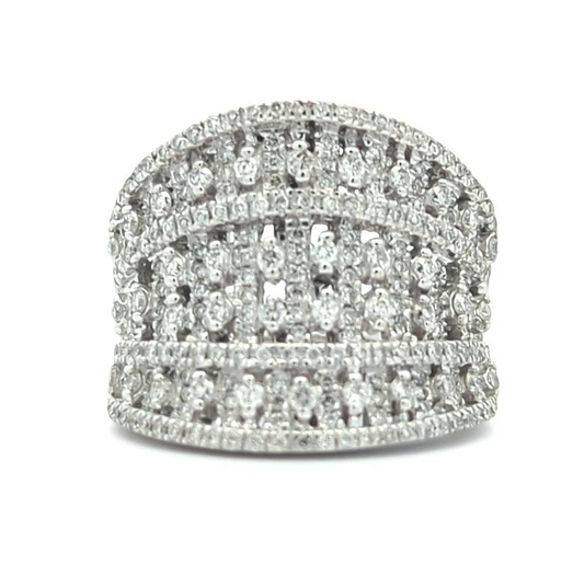 18KT White Gold 1.26ctw Diamond Estate Ring size 6.75