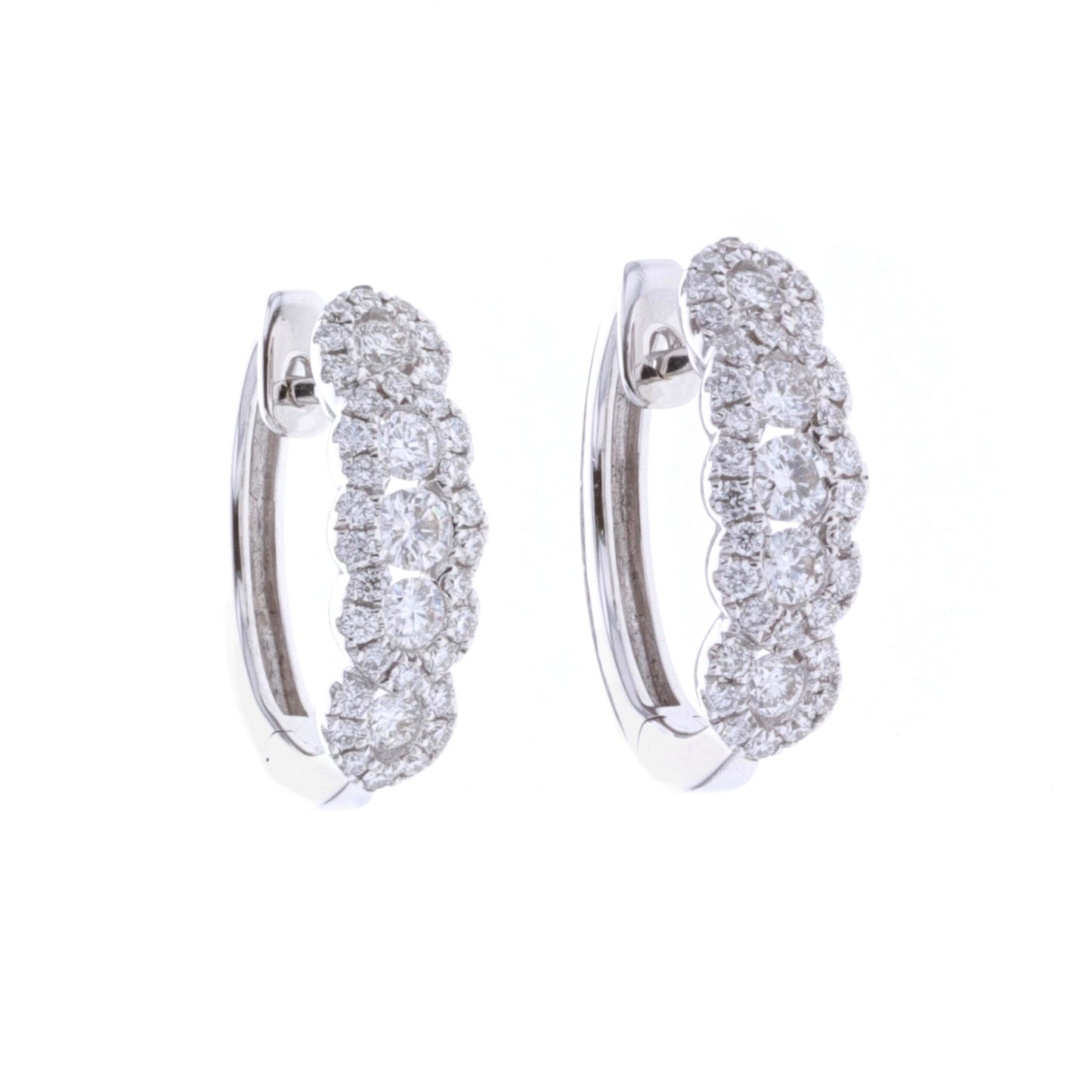 18KT White Gold 1.10ctw Diamond Clutch Back Earrings