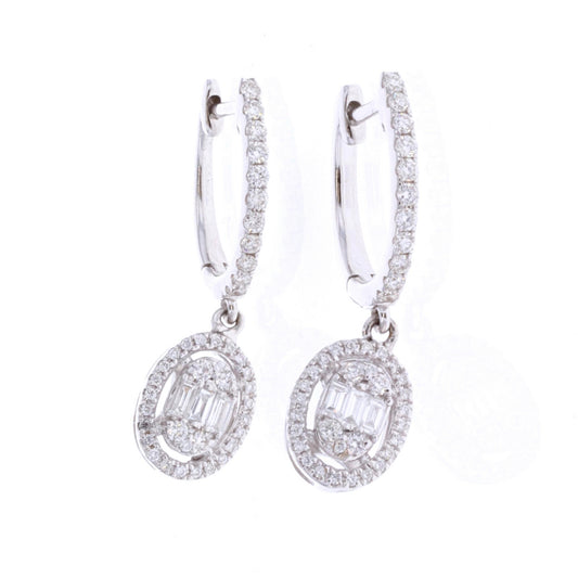 14KT White Gold 1.00ctw Diamond Earrings