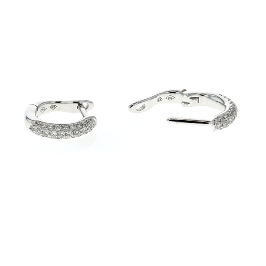 18KT White Gold 0.25ctw Diamond Hoop Earrings